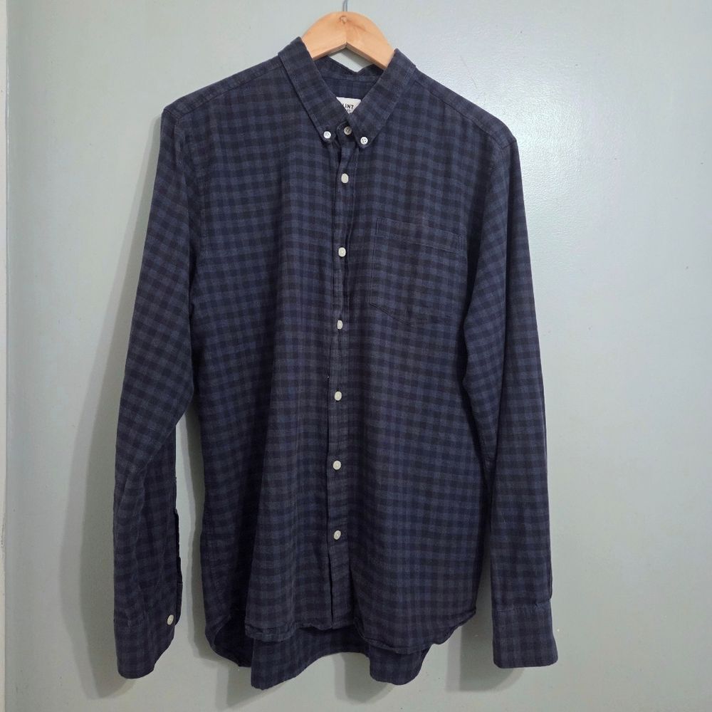 Flint and Tinder Huckberry Blue Plaid Flannel Button Down Shirt Men’s XL